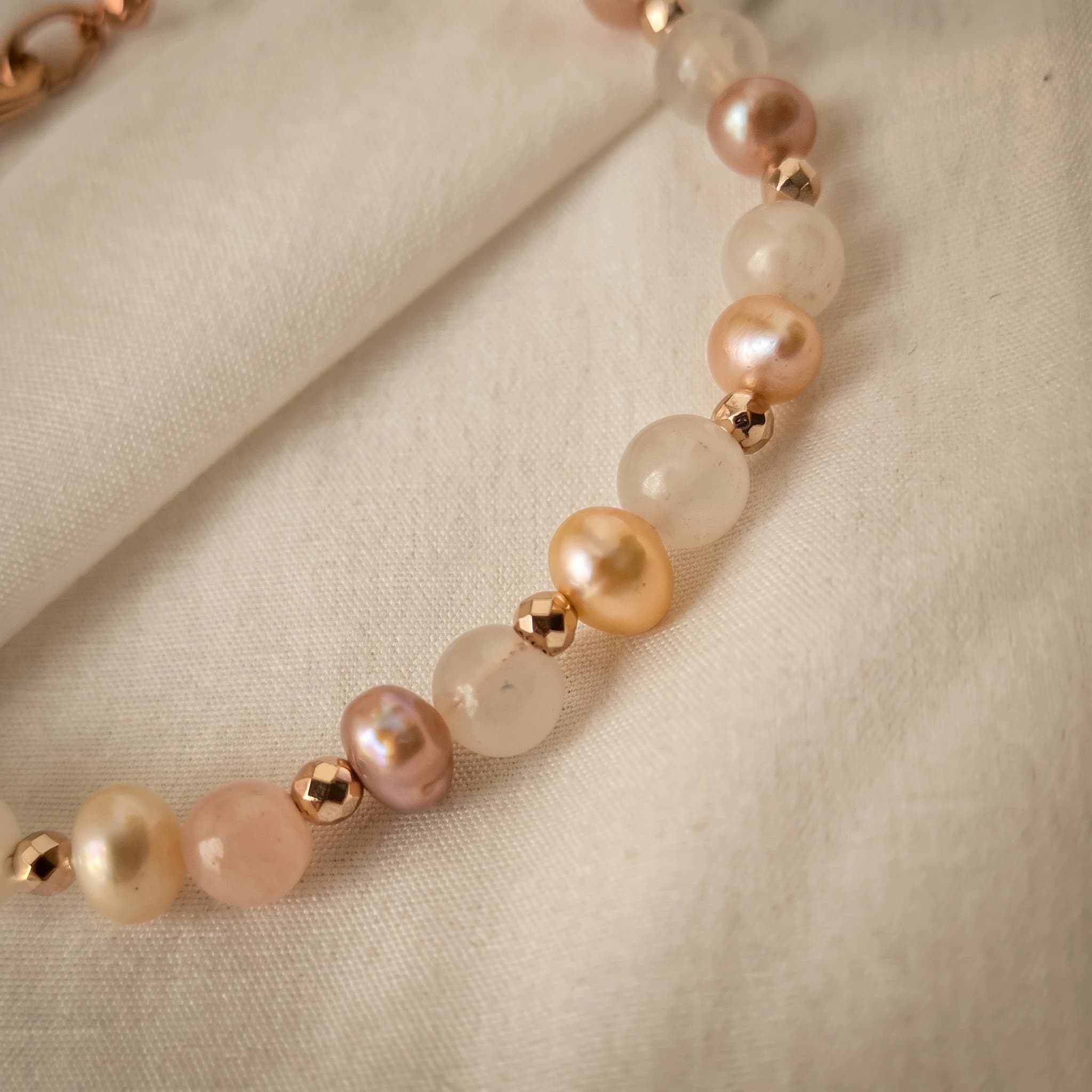 Bracciale perle, quarzo e ematite rosa — foto 3