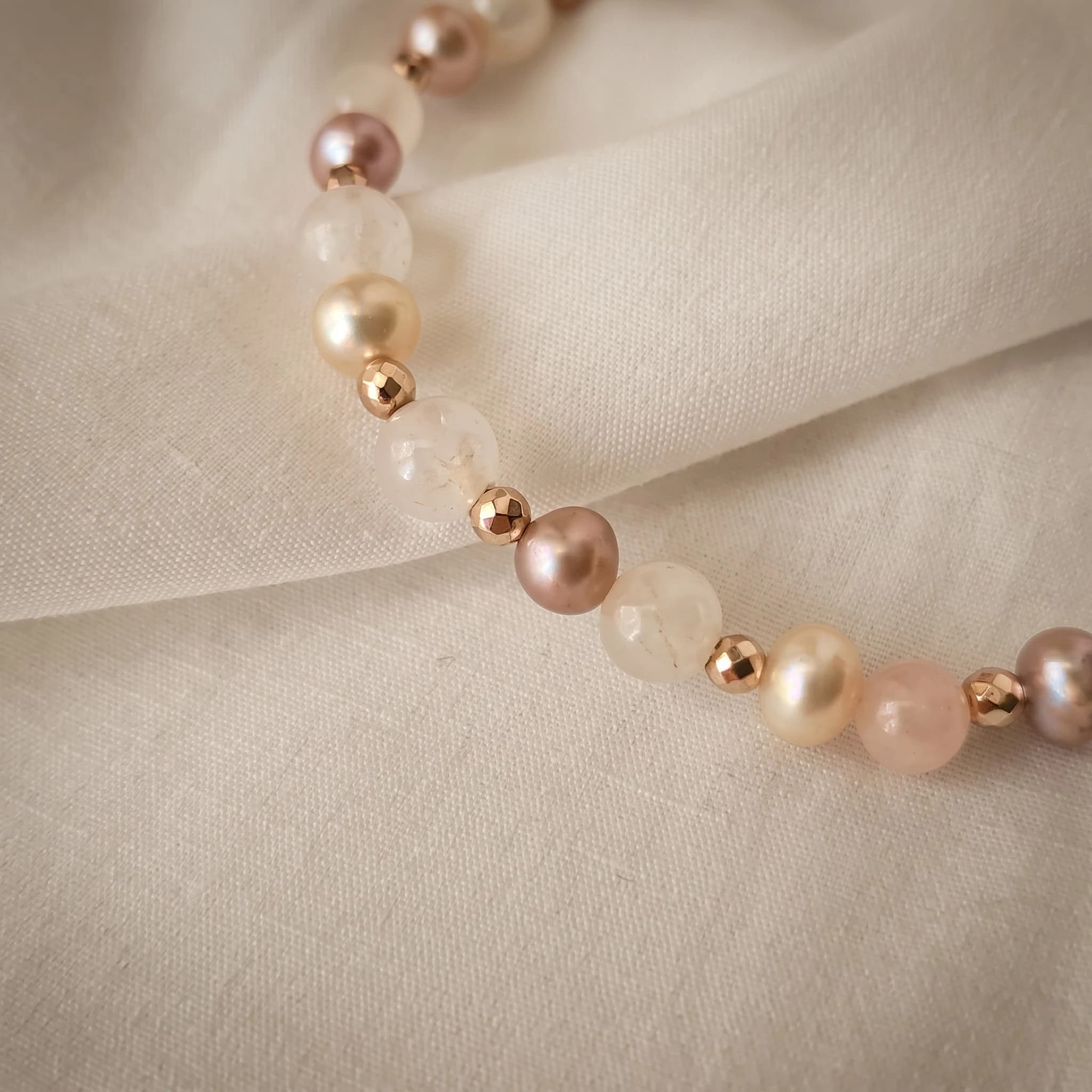 Bracciale perle, quarzo e ematite rosa — foto 7