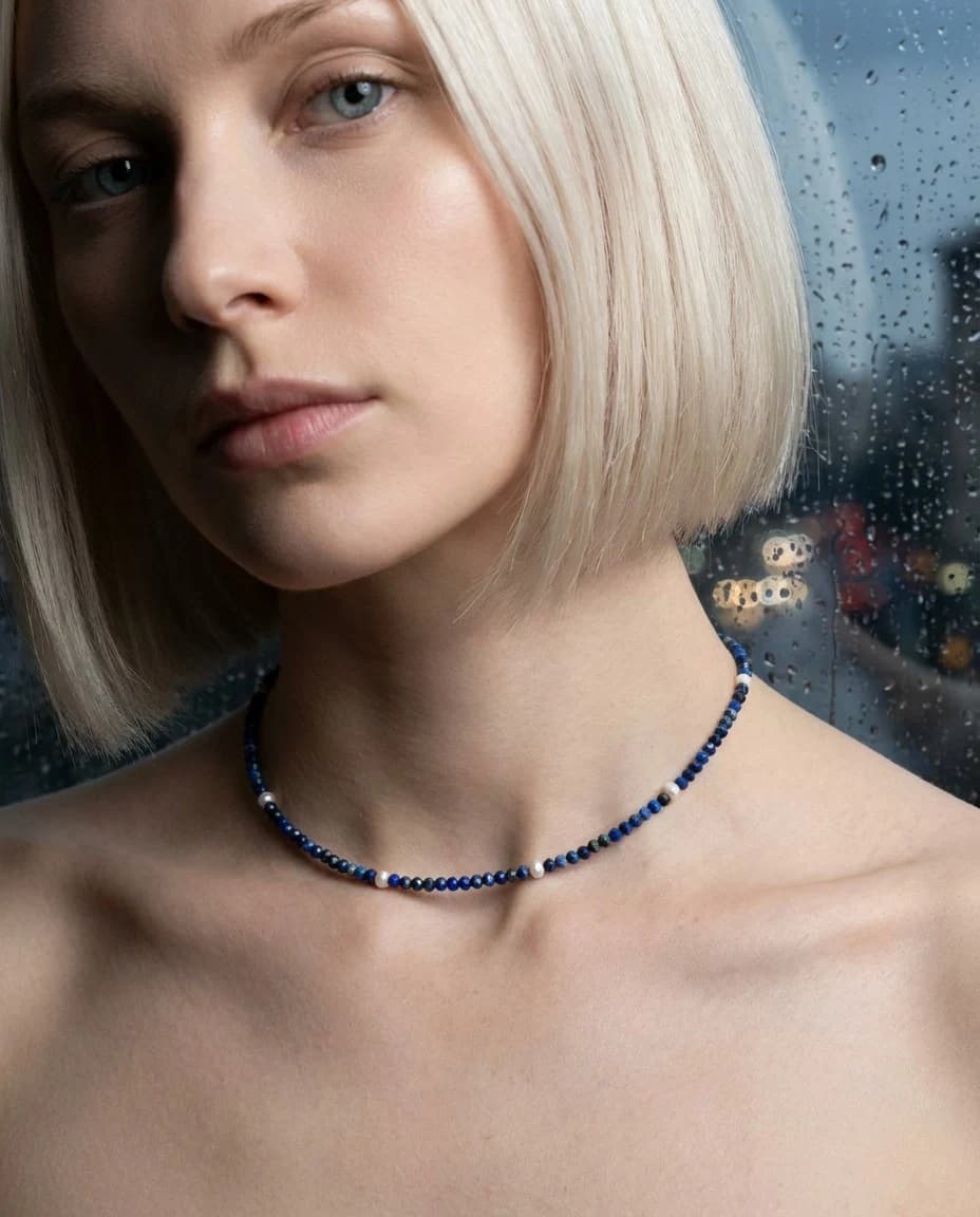 Collana lapislazzuli e perle — foto 1