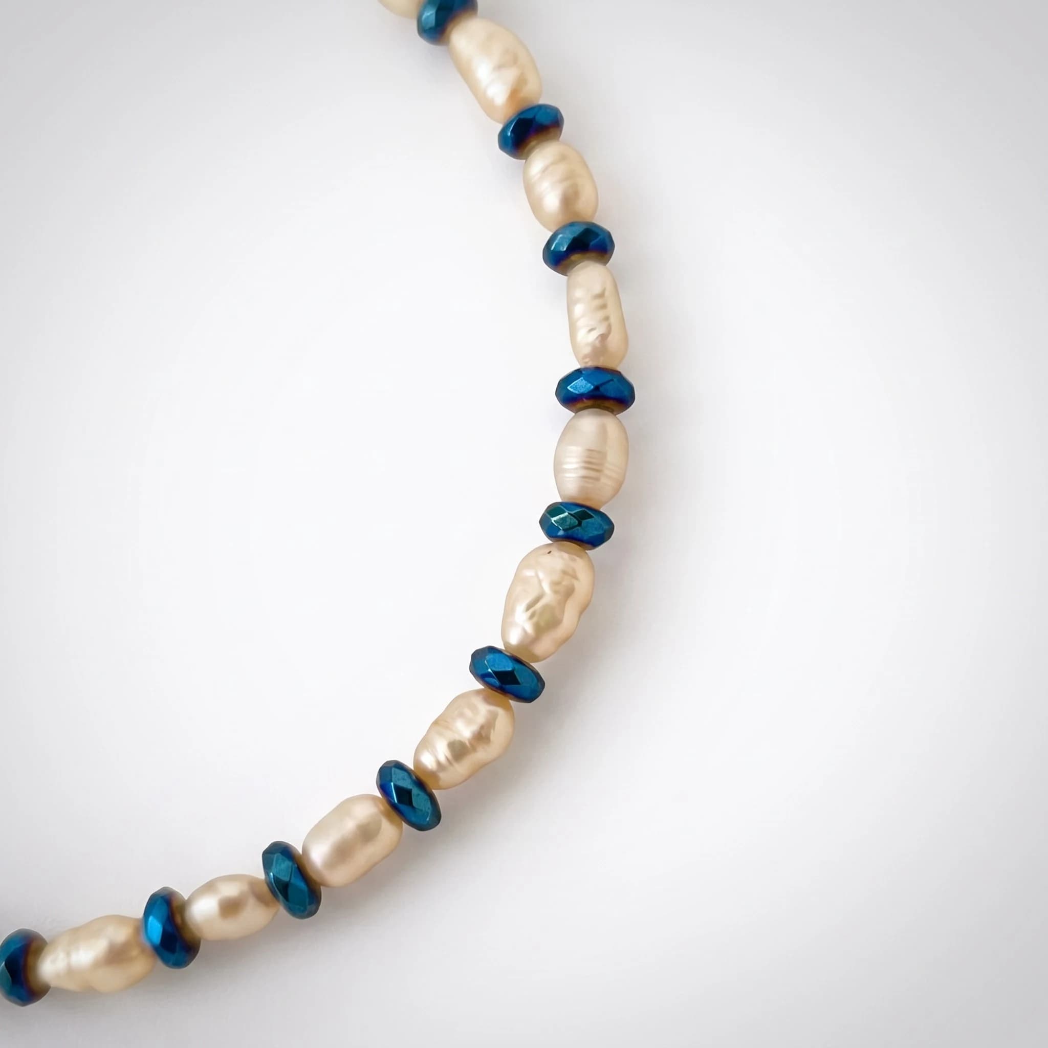 Bracciale di perle e ematite blu — foto 4